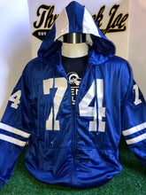 Load image into Gallery viewer, 1960's ALT. BLUE STYLE ZIP-UP HOODIE w/ STRIPES