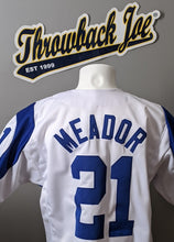 Load image into Gallery viewer, 1960&#39;s STYLE WHITE BASEBALL JERSEY w/ HORNS