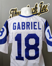 Load image into Gallery viewer, 1960&#39;s STYLE WHITE JERSEY w/ HORNS - SIZE Women&#39;s L - GABRIEL #18