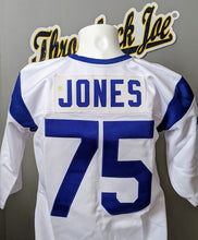 Load image into Gallery viewer, 1960&#39;s STYLE WHITE JERSEY w/ STRIPES - SIZE XL - JONES #75