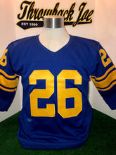 Load image into Gallery viewer, 1950&#39;s STYLE BLUE JERSEY w/ STRIPES &amp; &quot;V&quot; NECK