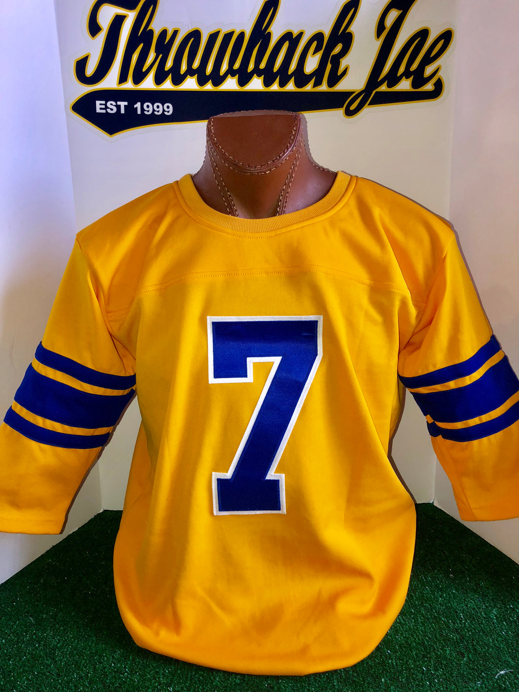 1950's STYLE YELLOW JERSEY w/ WHITE TRIMMED NUMBERS – Throwback Joe