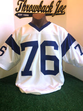 Load image into Gallery viewer, 1960&#39;s STYLE WHITE JERSEY w / STRIPES &amp;  BLUE &quot;V&quot; NECK JERSEY