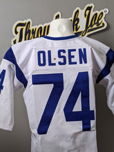 Load image into Gallery viewer, 1960&#39;s STYLE WHITE JERSEY w/ STRIPES - SIZE L - OLSEN #74